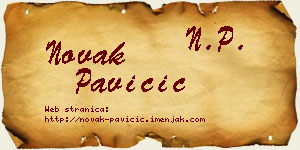 Novak Pavičić vizit kartica